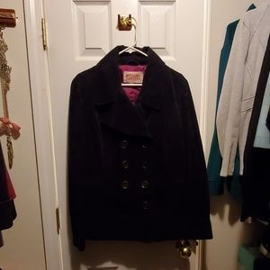 Black Cord Peacoat